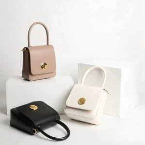 Bolso de hombro de cuero genuino
