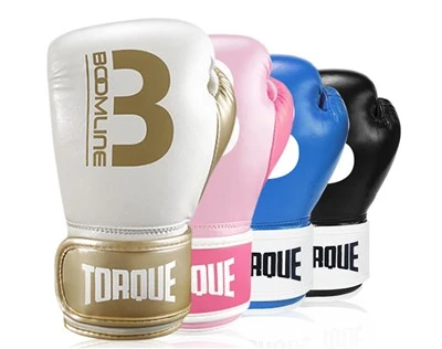 Guantes de entrenamiento de boxeo de cuero de superfibra